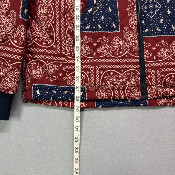 Y2K Levi Strauss & Co Mens Quilted Bomber Jacket Bandana Print L Statement Piece - Picture 3 of 9